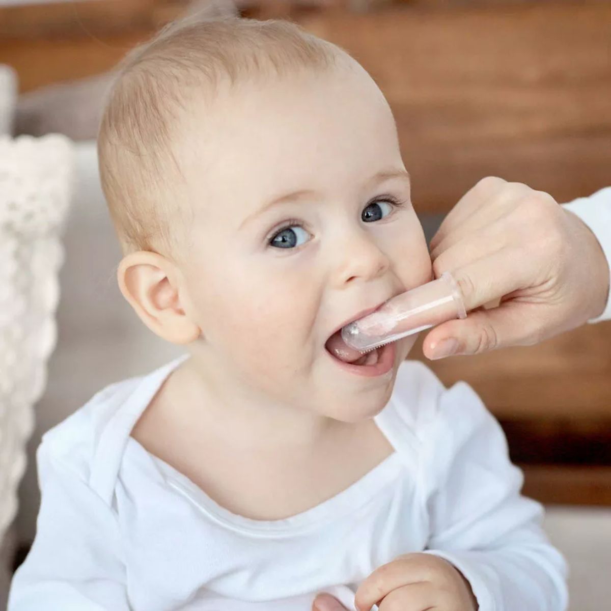 Haakaa Silicone Baby Finger Toothbrush Set 2pcs (Small & Large) - 0-24M - Gentle and Safe Oral Care