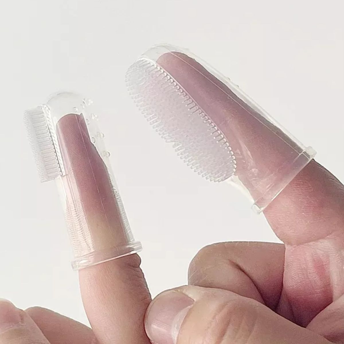 Haakaa Silicone Baby Finger Toothbrush Set 2pcs (Small & Large) - 0-24M - Dual Surface Cleaning System