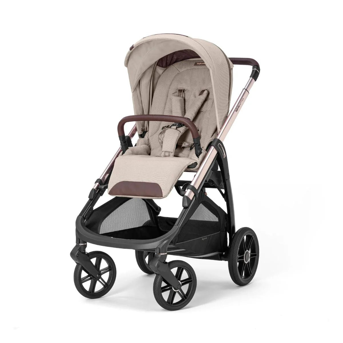 Inglesina Aptica Stroller & Bassinet + Stand - Pashmina Beige - Smooth Ride with Advanced Suspension